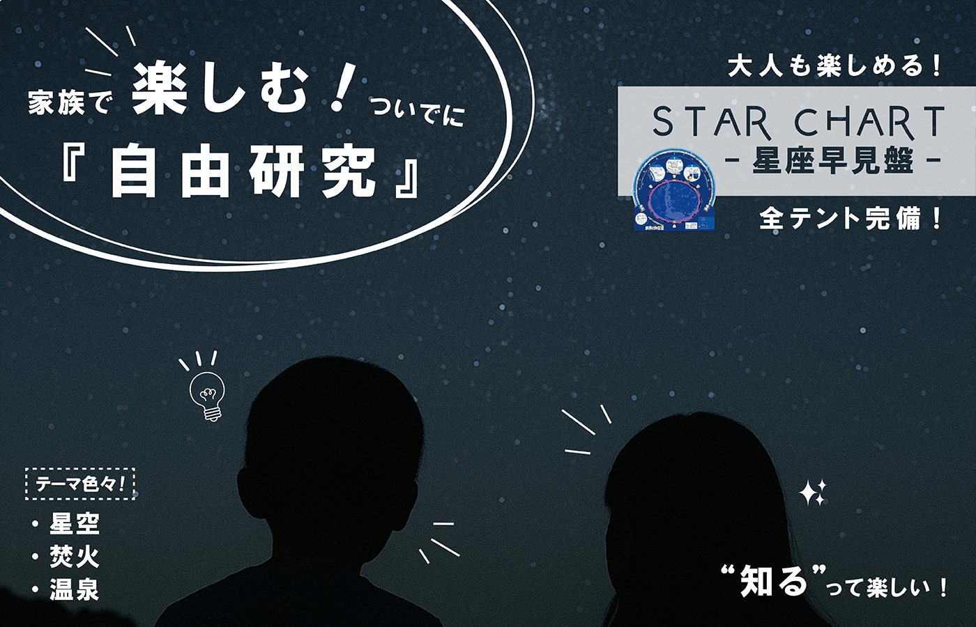 家族で楽しむ！ついでに『自由研究』大人も楽しめる -星座早見盤- 全テント完備！